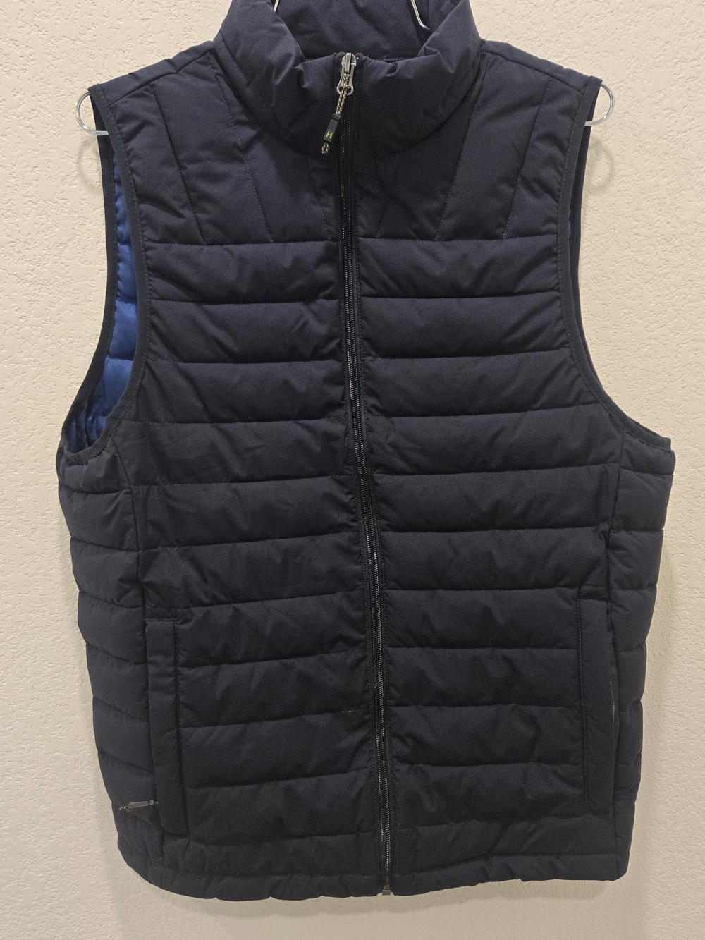 Hawke & Co Men's Quilted Puffer Vest in Dark Navy with Blue Lining